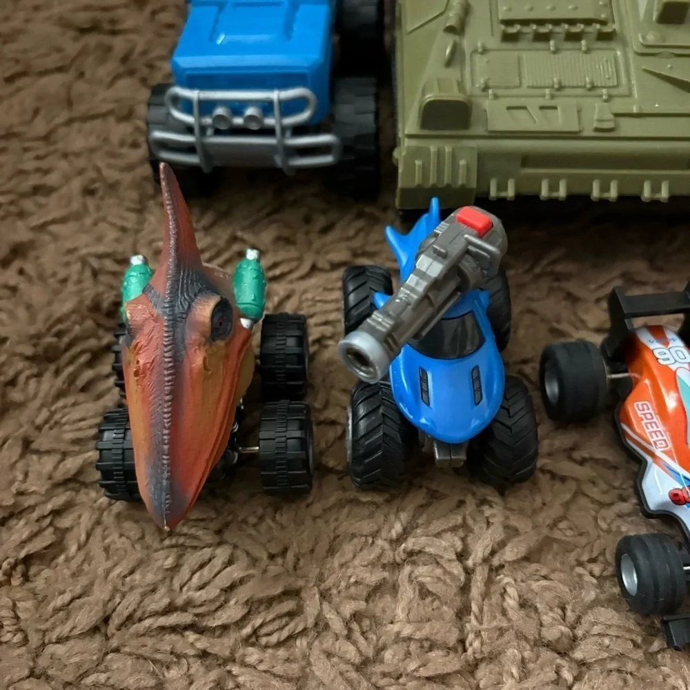 Toy Car Bundle Lot Army Tank Dinosaur Monster Truck Jeep Police Archie